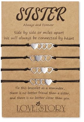 BOCHOI Schwester Armband Freundschaft Passende Herz Armbänder Geschenk | für BFF Beste Freundin Teen Mädchen 2/3/4 Stück Geschenk zum Muttertag