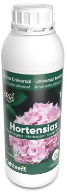 CULTIVERS Organic Hydrangea Fertilizer Liquid 1 L. Increased Flowering and Intensifies Color. Healthy and Strong Plants. 100% Natural Fertilizer