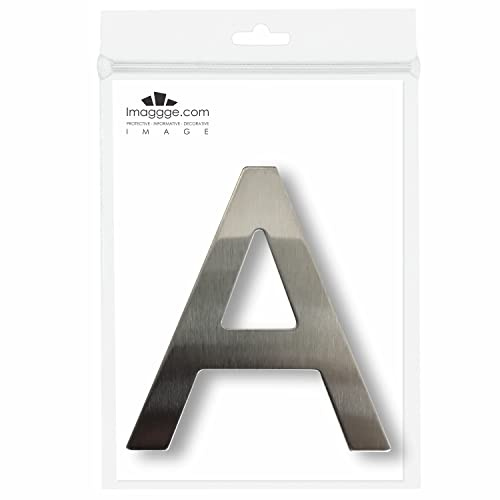 Numéro de maison ou appartement - Inox brossé - Autocollant - 7,6 cm de hauteur - Lettre A