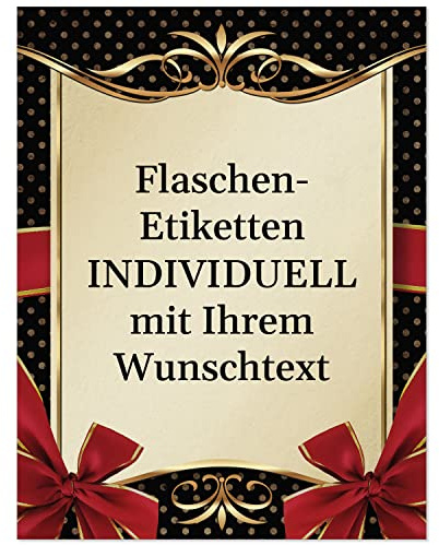 8 Flaschenetiketten selbstklebend mit Text personalisiert - Weihnachten Etikett Modern Edel Geschenk - weihnachtliche Flaschen Aufkleber