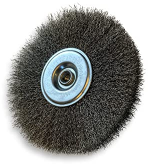 Brosse rotative circulaire métallique sur tige Ø 125 mm | Fil inox souple Ø 0,20 mm | Epaisseur 18 mm | 3 rangs | Pour perceuse ou visseuse à mandrin | Kibros 2612IV18