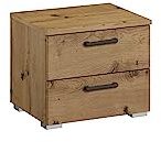 Rauch Möbel Florenz, Nachttisch, Farbe Eiche Artisan, Maße 40x36x40 cm | Nachtkommode, 2 Schubladen, passend für Serie Florenz für Schlafzimmer, Jugendzimmer, Gästezimmer