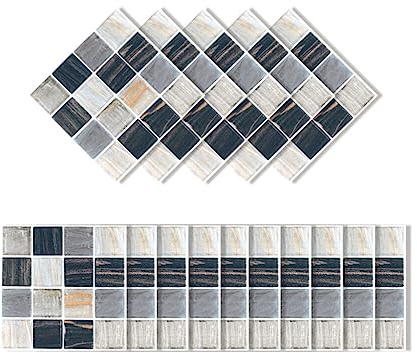 Warmhm 15stücke Selbstklebende Wandsticker Pvc Wandaufkleber Kristallfliesen Wandaufkleber Anti-öl Fliesen Badezimmer Muster Fliesen