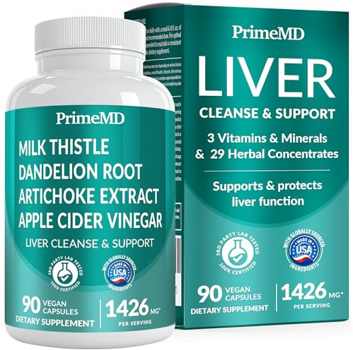 32-in-1 Liver Support with Milk Thistle Supplement – Liver Detox with Silymarin, Artichoke Extract & Beetroot Powder – Comprehensive Wellness Formula for Liver Cleanse – 1426mg (90 count) (Pack of 1)