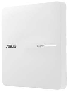 ASUS ExpertWiFi EBA63 AX3000 Dual-Band WiFi 6 (802.11ax) PoE Access Point, supporta fino a 5 SSID e VLAN, rete autodefinita, supporto PoE e PoE+, app di facile gestione, compatibile AiMesh