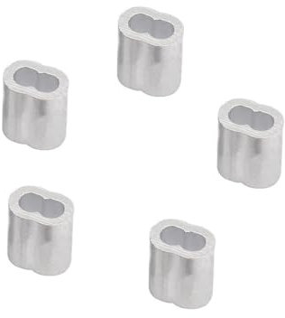 Generisch 1/3/5 Stück Aluminiumhülsen Alu Klemme, 12mm Aluminium Pressklemmen Alu Drahtseilklemme(Größe:5pcs)