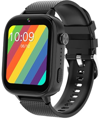 WENIVO 4G Kids Smart Watch Phone for Children 2 Way Video Phone Calls,Text Messages,School Mode,SOS function,Real Time GPS Location,Camera, TouchScreen,Pedometer,Steps,Parental App (Black)