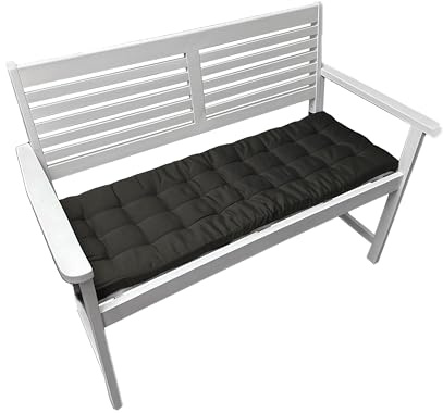 Brandsseller Coussin de banc - Pour l'extérieur et l'intérieur - 27 surpiqûres - Anthracite - Environ 140 x 40 x 4 cm