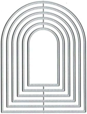 Metall-Stanzformen mit silberfarbener Überlappung, gewölbter Rand, für Kartenherstellung, Prägepapier, Stanzformen, Scrapbooking, Stanzen, Prägen