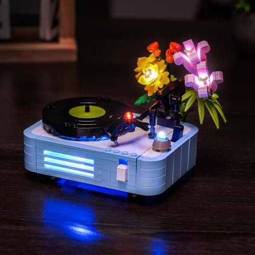 LocoLee Led Light Set Compatible with Lego 31172 Record Player with Flowers Led Decoration Lighting Kit Compatible with Lego 31172 Building Blocks Model,Only Lights Set,No Model