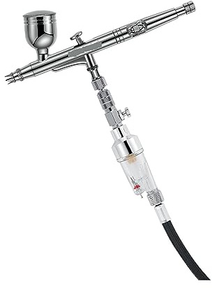 Pistolet à Peinture, Compresseur d'aérographe avec fonction d'arrêt automatique, pistolet de pulvérisation à double Action, 7cc, 0.3mm, for modèle de gâteau, peinture, Nail Art