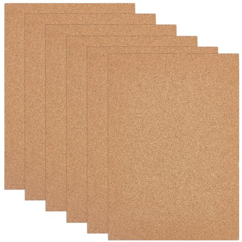 BENECREAT 6 panneau Rectangulaire en Liège Tableaux D'Affichage Carrés de 209 x 297 x 8mm Tableau en Liège pour Fournitures D'Affichage à Domicile à L'École et au Bureau