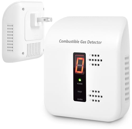 Gas Leak Detector for Natural Gas, Propane, Methane, Butane & LPG – Plug-in Digital Alarm with Real-Time Concentration Display – Ideal for Kitchen, Home, Apartment & RV Safety
