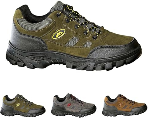 Generisch Zapatos de trekking para mujer y hombre, impermeables, para montañas, con pies anchos, para escalada, senderismo, antideslizantes, para exteriores, deportivas, trekking, verde, 41 EU