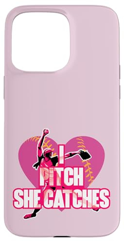 I Pitch She Catches Pichet de Softball Assorti Coque pour iPhone 15 Pro Max