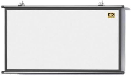 Portable Roll-Up Projector Screen, Projector Screen Black 30-72 inch 4:3/16:9 Manual Pull Down For Indoor Outdoor(50 Inch 16:9)