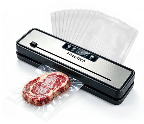 Compact Vacuum Sealer Machine, 75kPa food vacuum sealer machine | 4-in-1 Vacuum Sealer Machine for Sous Vide / Food Storage,10 vacuum sealing bags,Bag Sealer Heat Seal,Built-In Cutter