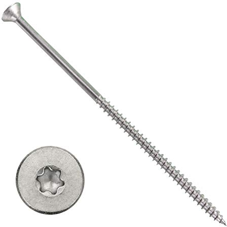 HKB ® 1000 Stück Spanplattenschrauben, 5x120mm, Torx, TX25, Senkkopf, Stahl, silber verzinkt, 1A Qualität, Artikel-Nr. 670028