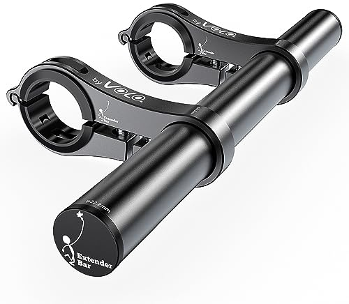 Volo Fahrrad Lenker Extender, Aluminium Verl?ngerung Halterungen, Radfahren Lenkerverl?ngerun mit Alu-Unterlegscheibe Geeignet für Fahrradtasche, Standhandy, FahrradlichtStoppuhr usw (schwarz, 223)