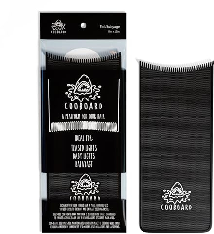 Authentic Cooboard Balayage Board with Teeth | Original Highlighting Paddle from The Maker of Cooboard Hair Highlighting Kit | Easy to Clean, Sturdy, Lightweight (Black)