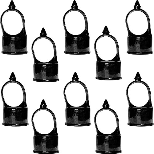 Jake Sales CHAIN LINK FENCE LOOP CAP - EYE TOP. Use for 1-5/8 Outside Diameter (OD) Fence Post and 1-3/8 Outside Diameter Rail Pipe. Black in Color (Qty. 10)