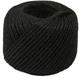 Lueao Cqinju-Jute Twine 50 Meters 2mm DIY 1 Ply Natural Sisal Rustic Jute Twine Thin String Wedding Decoration Christmas, Durable Packing String (Color : Black)