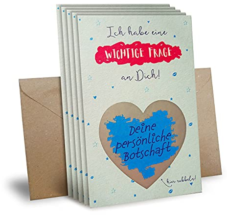 TypeStoff Rubbelkarten zum selbst Beschriften - zum Thema Patenschaft, Hochzeit, Familie und Schwangerschaft (5 Stück) - RK-00762-05