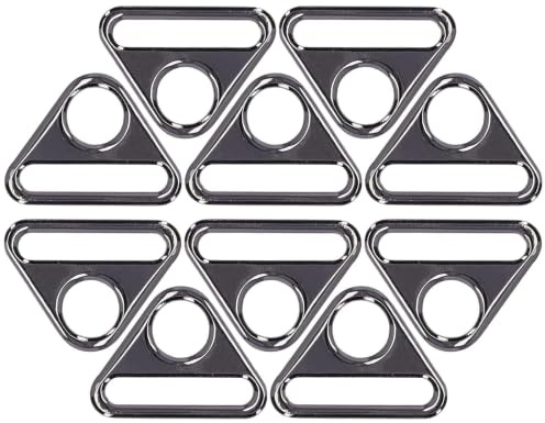10 Stück 38mm Versteller Dreieck mit Stange Swivel Clip O Ring Schnalle Cast Geldbörse Hardware für Geldbörsen Schlüsselanhänger Handtaschen[Pistole schwarz] Spannschlösser