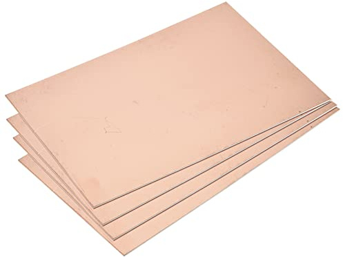 sourcing map 4 Stück PCB Kupfer Plattierte Platinen Laminat 200x150x1.5mm | FR4 Glasfaser Einseitig für Schaltungsprojekte