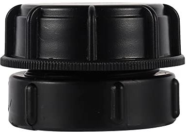 FOGWOWO Adaptador IBC 62 mm a S60 x 6 Rosca Gruesa, Con Tapa de Depósito, Grifo Manguera para Tanque de Agua 1000 Litros, Barriles de Lluvia, Contenedor