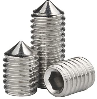 MOOPW Kegelpunkt Stellschrauben - M6 x 6mm 40 Stk Edelstahl 304 Innensechskant Kappe Madenschrauben Gespitzte Spitze Allen Knopf