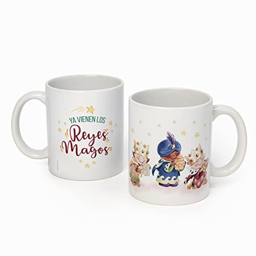 Mopec G825.1 Taza de cerámica con diseño de los Tres Reyes Magos Pit&Pita, White, One Size