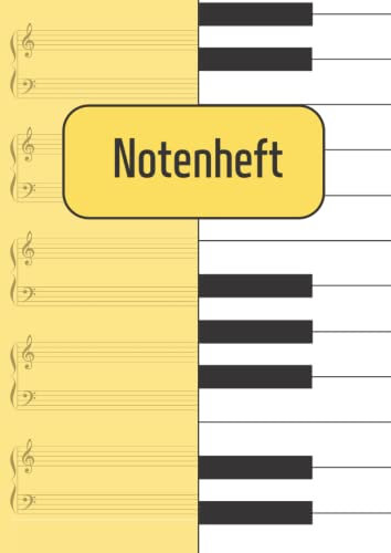 Notenheft für Klavier DIN A4 - 100 Seiten - Blanko Notenheft - Für Anfänger und Fortgeschrittene geeignet - Musik Schreibheft - Leere Notensysteme