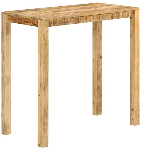 vidaXL Mesa Alta de Bar Mueble Cocina Bistró Mostrador Restaurante Patas Salón Sala de Estar Jardín Terraza Hogar Madera Maciza de Mango