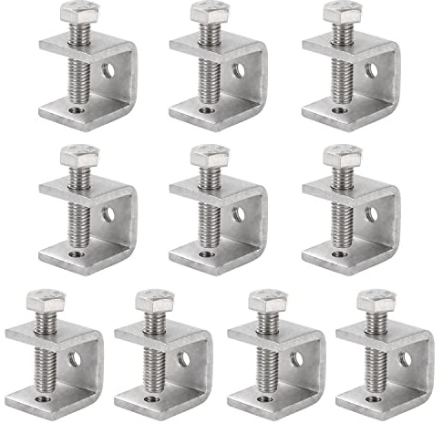 53/64” (21 mm) Mini C Clamps Stainless Steel, Small C-Clamp Tiger Clamp G-Clamp U Clamps Heavy Duty for Woodworking Welding Building Household, 1/8”(4 mm) Thickness (10 Pack)