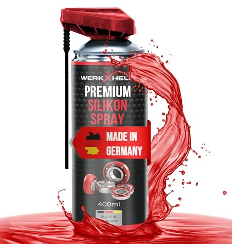 WerkXheld Silikonspray Gleitspray 400ml Premium Schmieröl, Kriechöl & Sprühfett - Laufband Öl, Silicone Spray, Silikonfett für Dichtungen, Kunststoff, Gummi, Holz & Metall