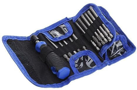 Schraubendreher-Bits-Set mit Griff und Tasche für Stahl-Sicherheits-Bits, Torx, Schlitz, Sechskant, Phillips, Gewindeschneid-Bits, Set mit Koffer, 100 mm Länge