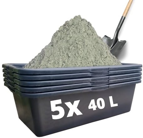STELLA GREEN 5X Mörtelkasten Rechteckig 40 l, 71x41x21 cm | Mörtelwanne zum Anmischen von Mörtel und Kleber, Eimer Garten für Erde und Pflanzen, Kunststoff aus Recycling