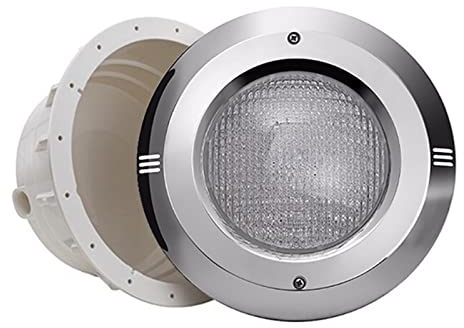 Lampe de piscine LED, éclairage sous-marin encastré Par56, surface en acier inoxydable 12 V étanche IP68 pour piscine hors sol et piscine souterraine (couleur : blanc froid, taille