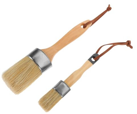 HEMOTON 2stücke Holzfarbe Pinsel Mit Holzgriff Für Wandfarbe Und Holzbeize Strapazierfähige Borsten Für Möbelgestaltung Und Heimwerkerprojekte