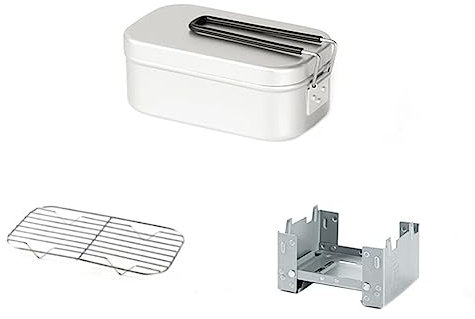 CENMEN Fiambrera rectangular de aluminio para camping, para exteriores, plegable, de metal, para viajes, camping