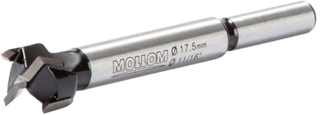 MOLLOM 11/16 (17,5mm) Hartmetall Forstnerbohrer | 1,7 mm Stärke YG8-Hartmetallspitzen, Scharnierfräser für Holz, Kunststoff, Sperrholz, präzise Holzbearbeitung