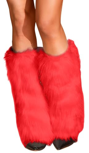Damenkostüm, sexy Kunstpelz, warme, Flauschige Plüsch Stulpen Beinlinge/Stiefelärmel/Stiefelüberzieher Fellstulpen Weiß, Damenkostüm