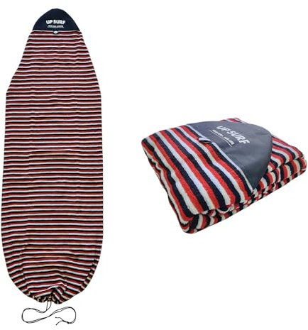 UPSURF Surfnoard Sockenabdeckung, lange Boardsocke, leichte Schutztasche für Ihr Surfbrett, 1,8 m, 1,8 m, Schwarz + Weiß + Rot, 1,8 m