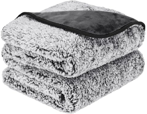 PETTOM wasserdichte Hundedecke Sherpa-Fleece 127 x 100 cm | Flauschig & weich, beidseitig verwendbar, waschbar, schützt Sofa & Bett vor Schmutz für kleine & mittelgroße Hunde, Grau