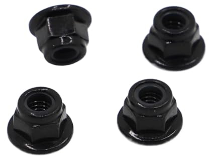 Muttern Sicherungsmuttern Klemmmutter, 10 Stück M3 M4 M5 M6 M8 Schwarzer Kohlenstoffstahl Sechskantflansch Nyloneinsatz Kontermutter Selbstsichernde Nylock-Kontermutter(M5 10pcs)
