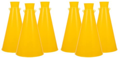Toddmomy Cheer-Megaphone Für Jungen Und Mädchen 6-teiliges Party-trommelspielzeug Tragbar Leuchtend Gelb Ideal Für Geburtstagsfeiern Fußballspiele Konzerte