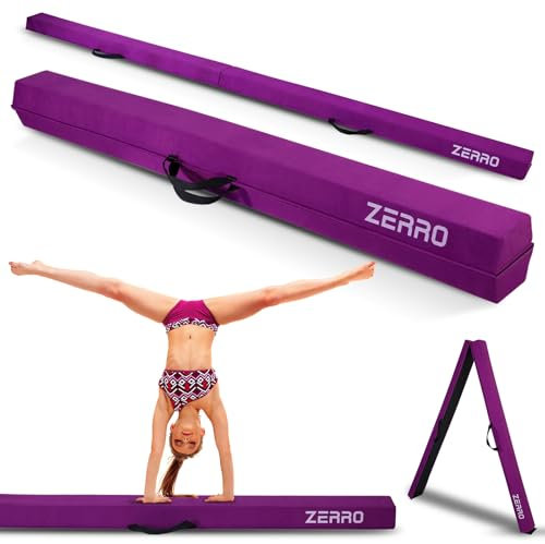 ZERRO Schwebebalken für Zuhause Kinder, 270cm Balken Turnen Faltbare, Turnbalken Gymnastik Balance, Lila