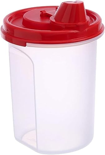 Tupperware Eidgenosse Essig Öl Olivenöl 440 ml Rund Kompaktbehälter Vorrat Modular Kühlschrank System rot transparent 440ml rot