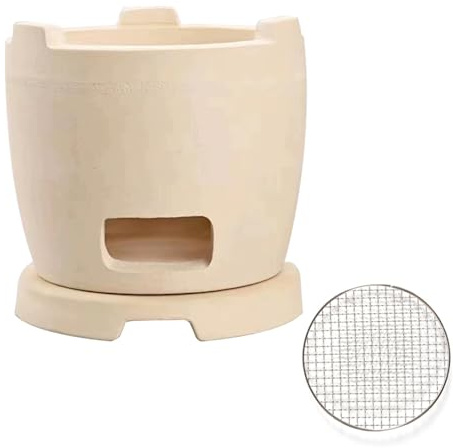 Estufa de Barro para Asar, Estufa de carbón portátil para Exteriores, Estufas de calefacción, con Parrilla, Suministros para Acampar, diseño Independiente, Ideal para el hogar, Viajes y Camp